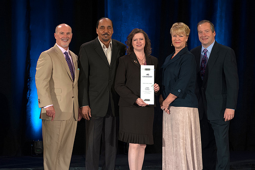 Pictured from left to right: Dennis C. Abbott, CAI National President; Robert Riddick, Past-President of CAI-GRIE; Nancy Sidoruk, Chair of CAI-GRIE Legislative Support Committee; DJ Conlon, CAI-GRIE Executive Director; and Tom Skiba, CAI National CEO.