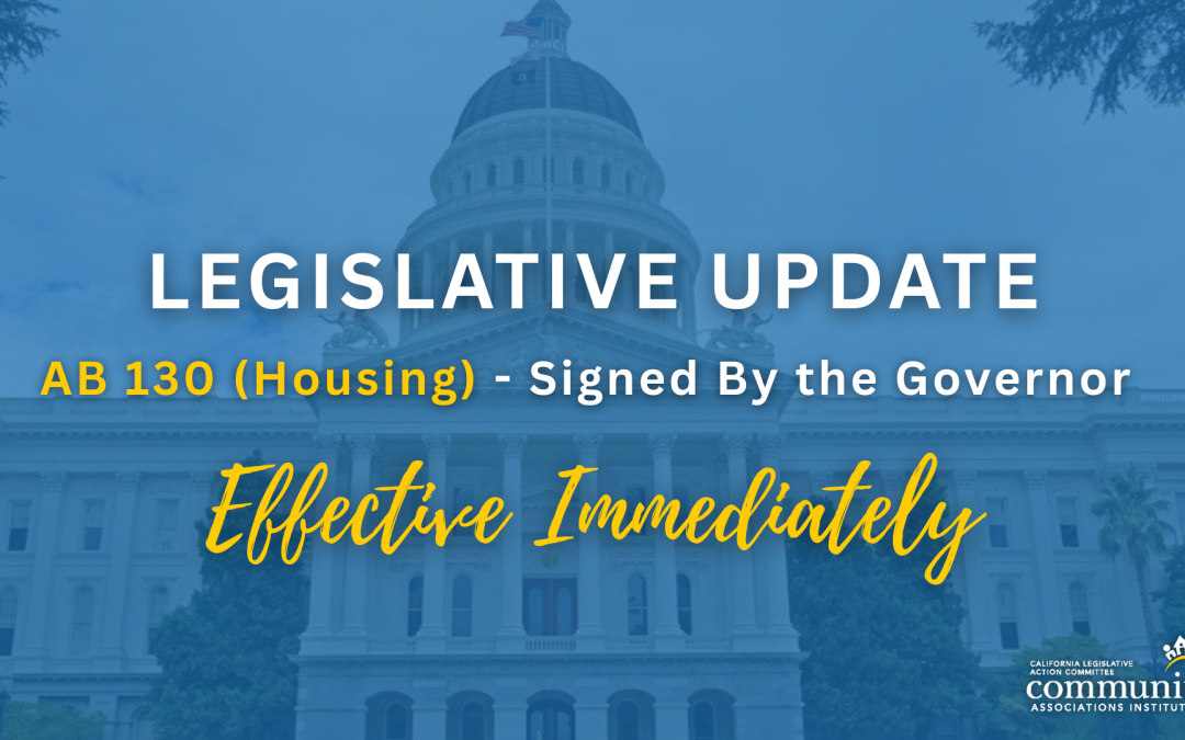 Governor Signs AB 130 Into Law 